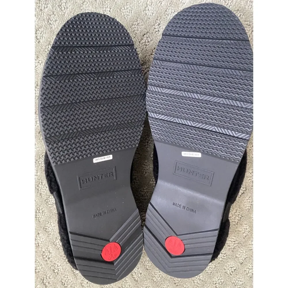 Hunter Black Faux Fur Clogs Men's Sz 9 New in Box